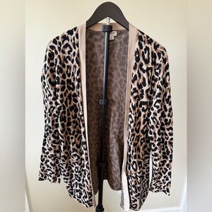J. Crew Leopard Print Cardigan - Black and Tan